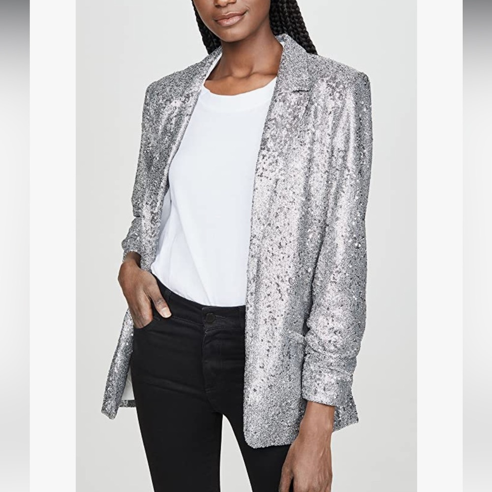 David Lerner XS Silver Sequin Jacket